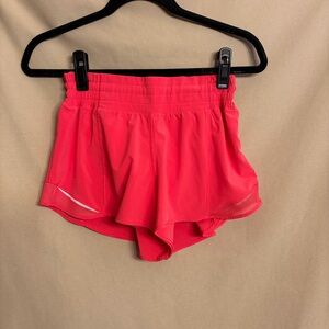 Lululemon Women’s 6 Hotty Hot Lined Bright Red Athletic Shorts